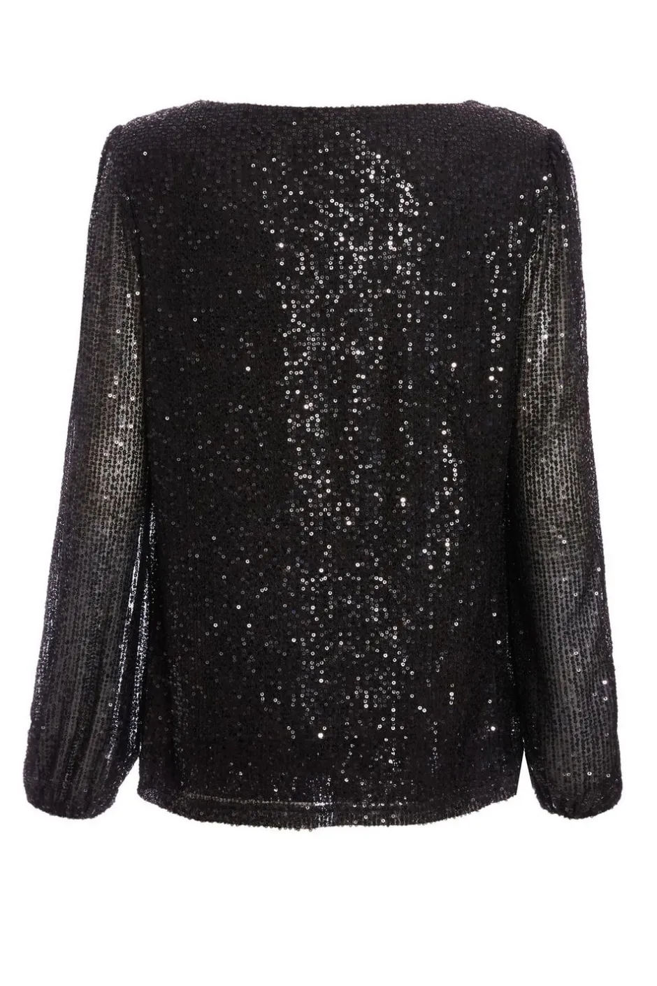 Quiz Black Sequin Drape Top Outlet