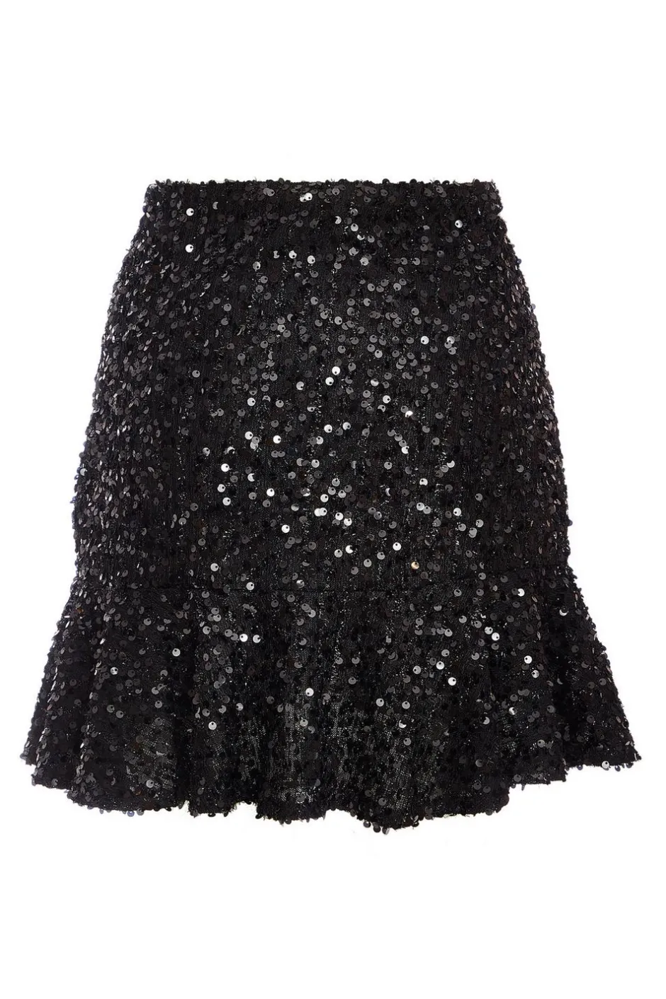 Quiz Black Sequin Frill Mini Skirt Discount