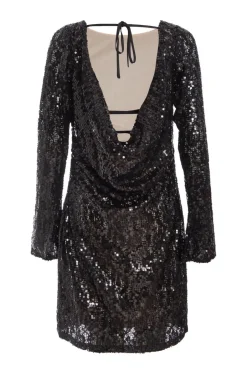 Quiz Black Sequin Lace Mini dress Outlet