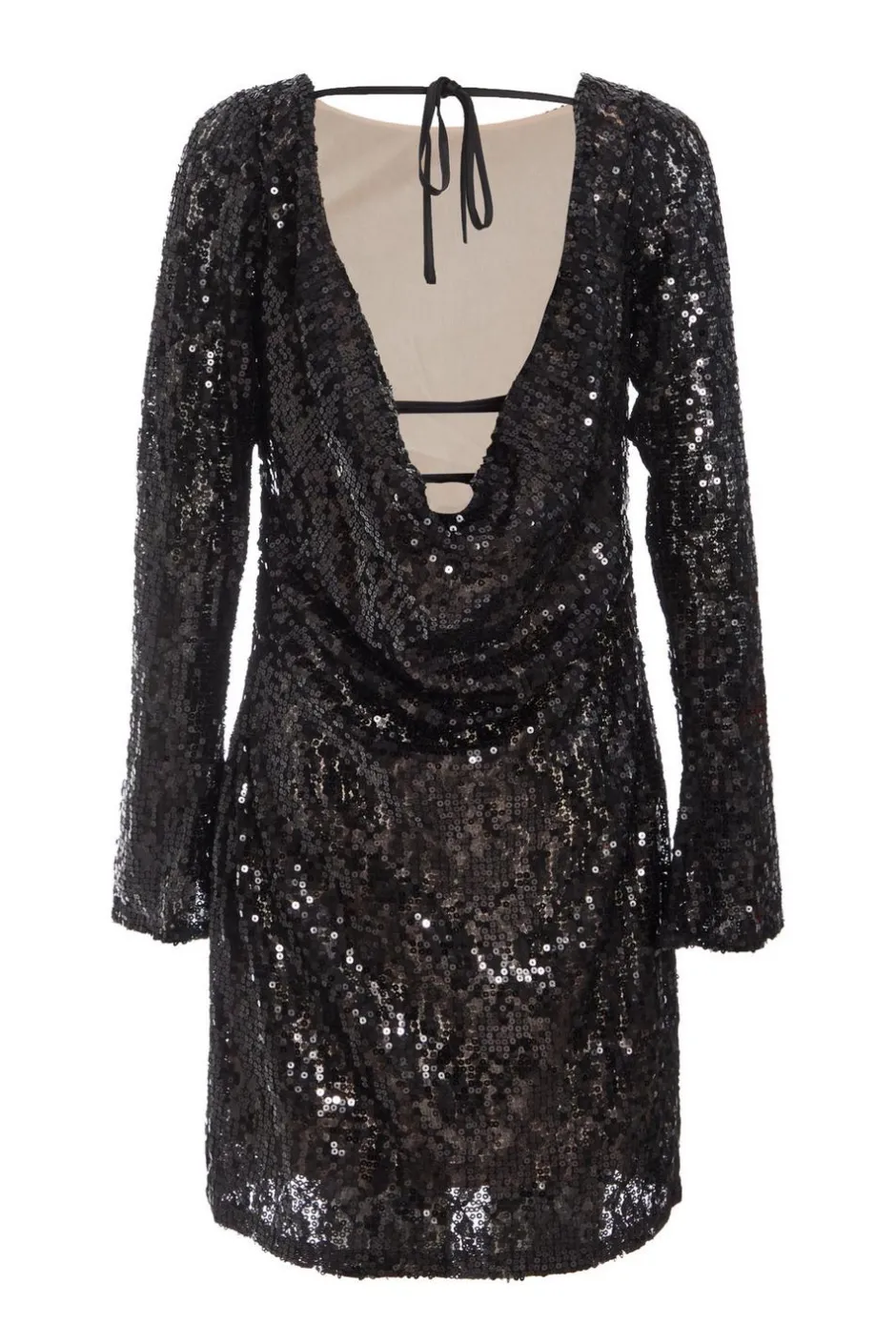 Quiz Black Sequin Lace Mini dress Outlet