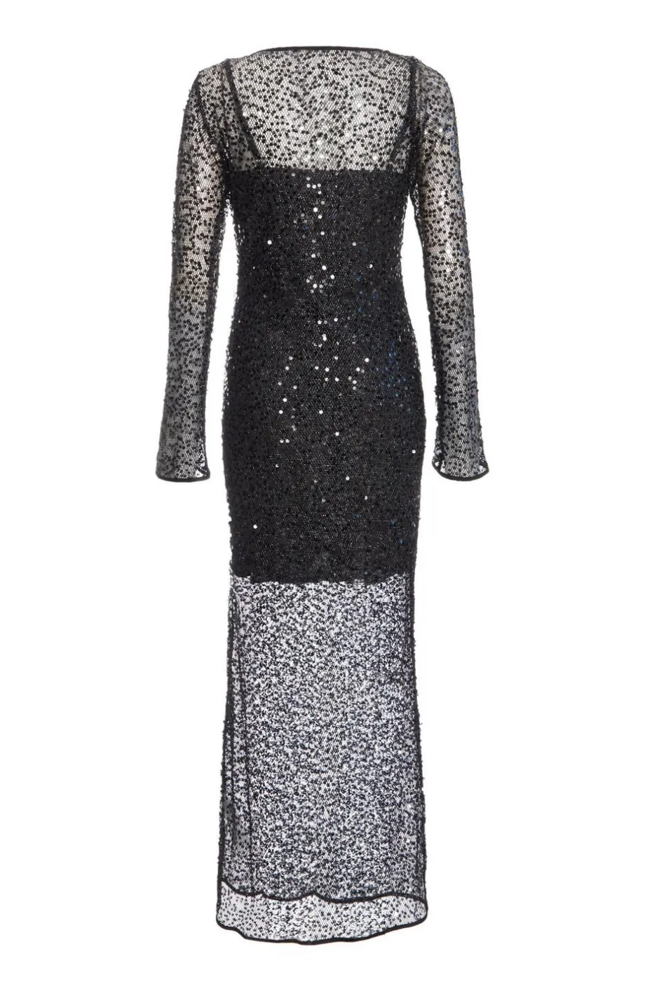 Quiz Black Sequin Mesh Maxi Dress Outlet