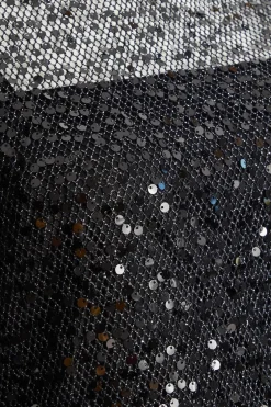 Quiz Black Sequin Mesh Maxi Dress Outlet