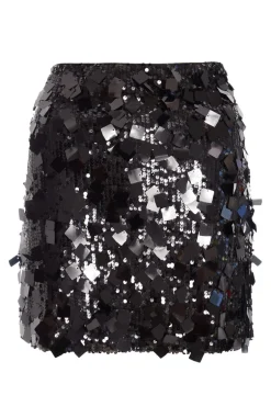 Quiz Black Sequin Mini Skirt Outlet