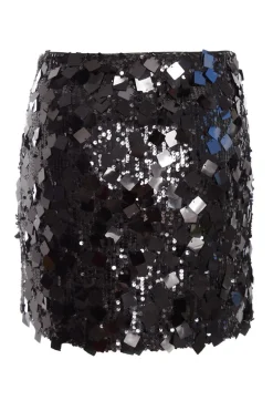 Quiz Black Sequin Mini Skirt Outlet
