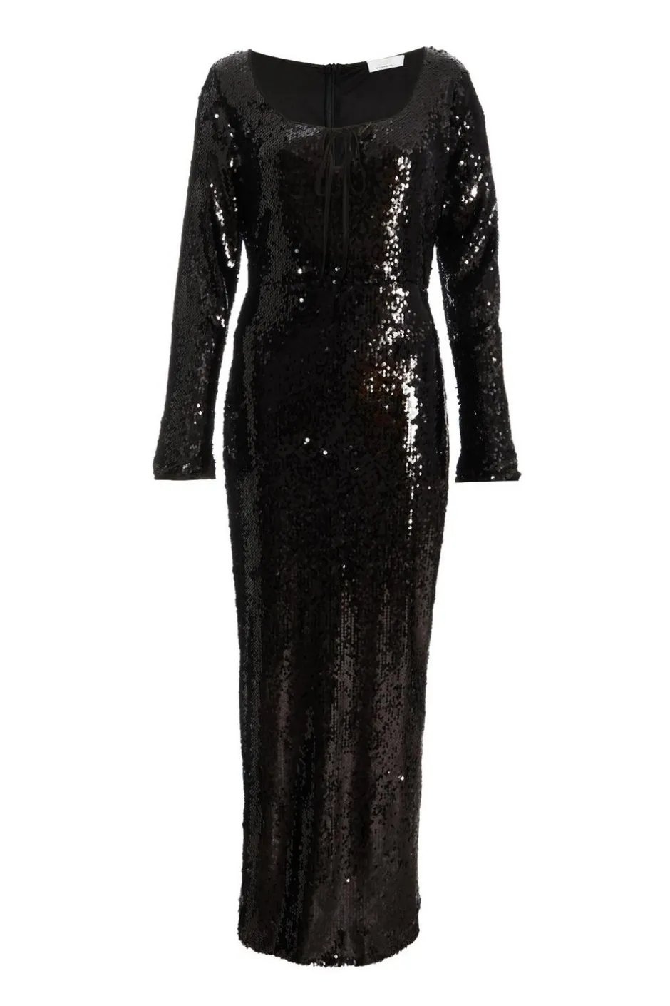 Quiz Black Sequin Tie Front Maxi Dress Outlet