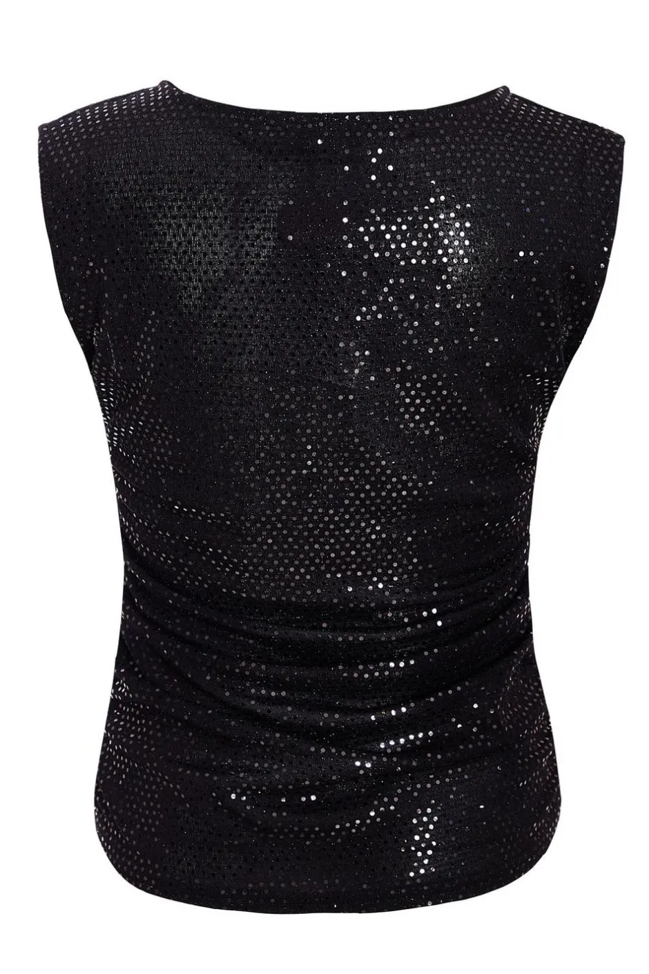 Quiz Sequin Vest Top Black New