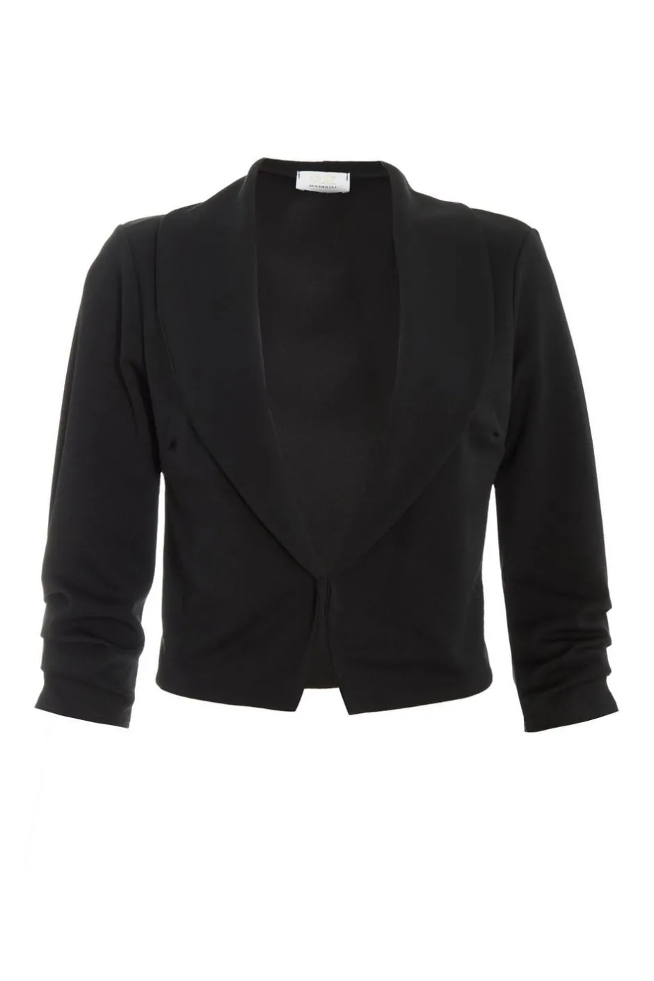 Quiz Shawl Collar Crop Jacket Black Discount