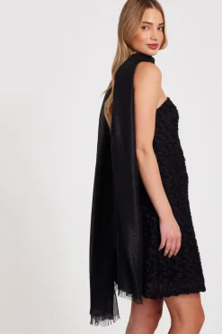 Quiz Black Shimmer Scarf Clearance