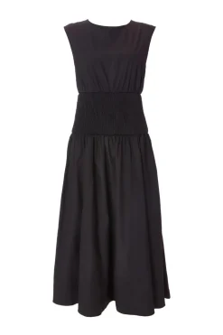 Quiz Black Shirred Waist Midaxi Dress Clearance