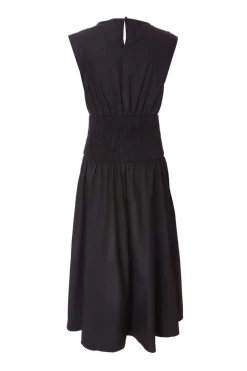 Quiz Black Shirred Waist Midaxi Dress Clearance