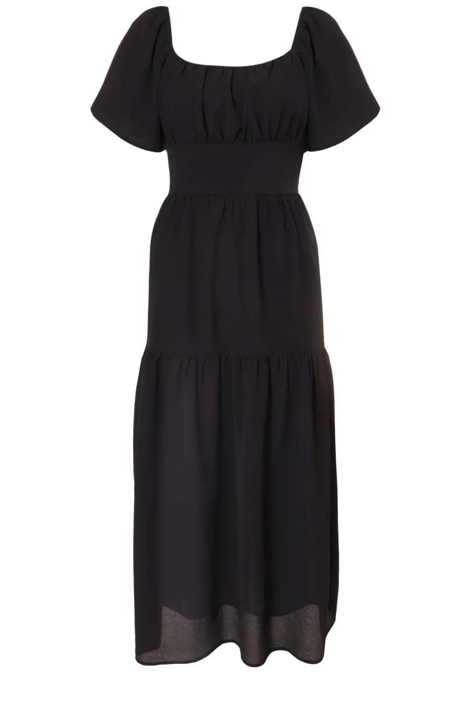 Quiz Short Sleeve Midaxi Dress Black Hot