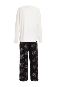 Quiz Black Slogan Pyjama Set New