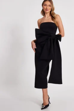 Quiz Strapless Bow Midaxi Dress Black Hot