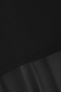 Quiz Strapless Mesh Hem Maxi Dress Black Clearance