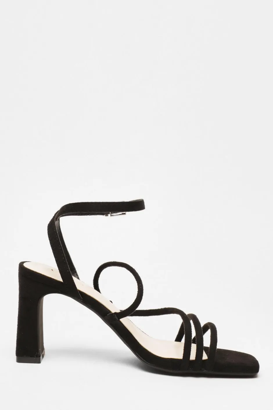 Quiz Strappy Block Heeled Sandals Black