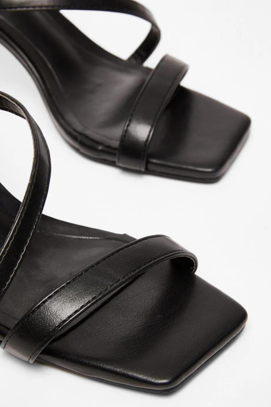 Quiz Strappy Flared Heel Black Outlet