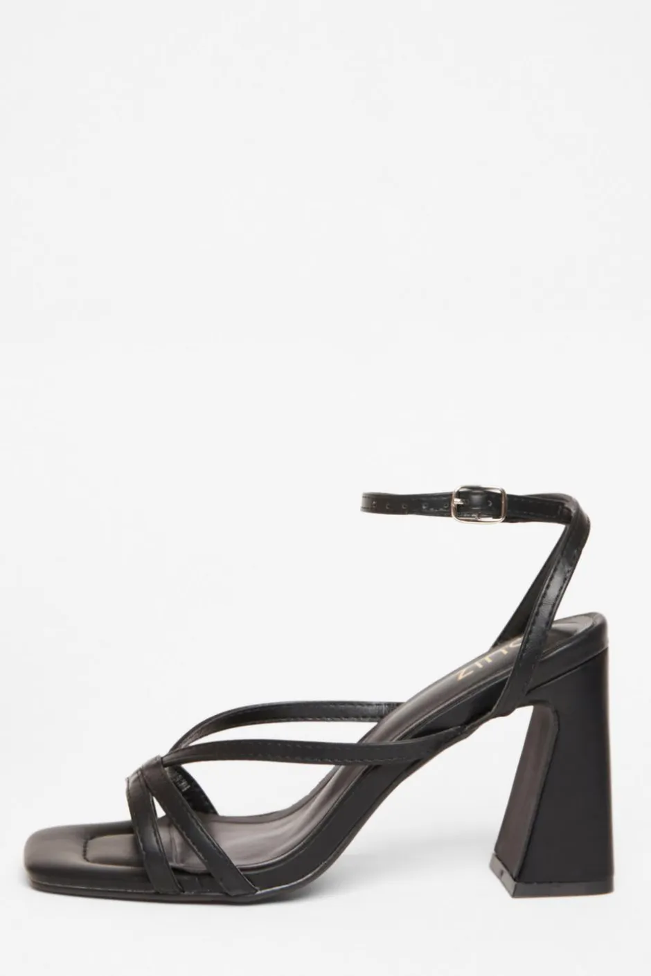 Quiz Strappy High Block Heels Black New
