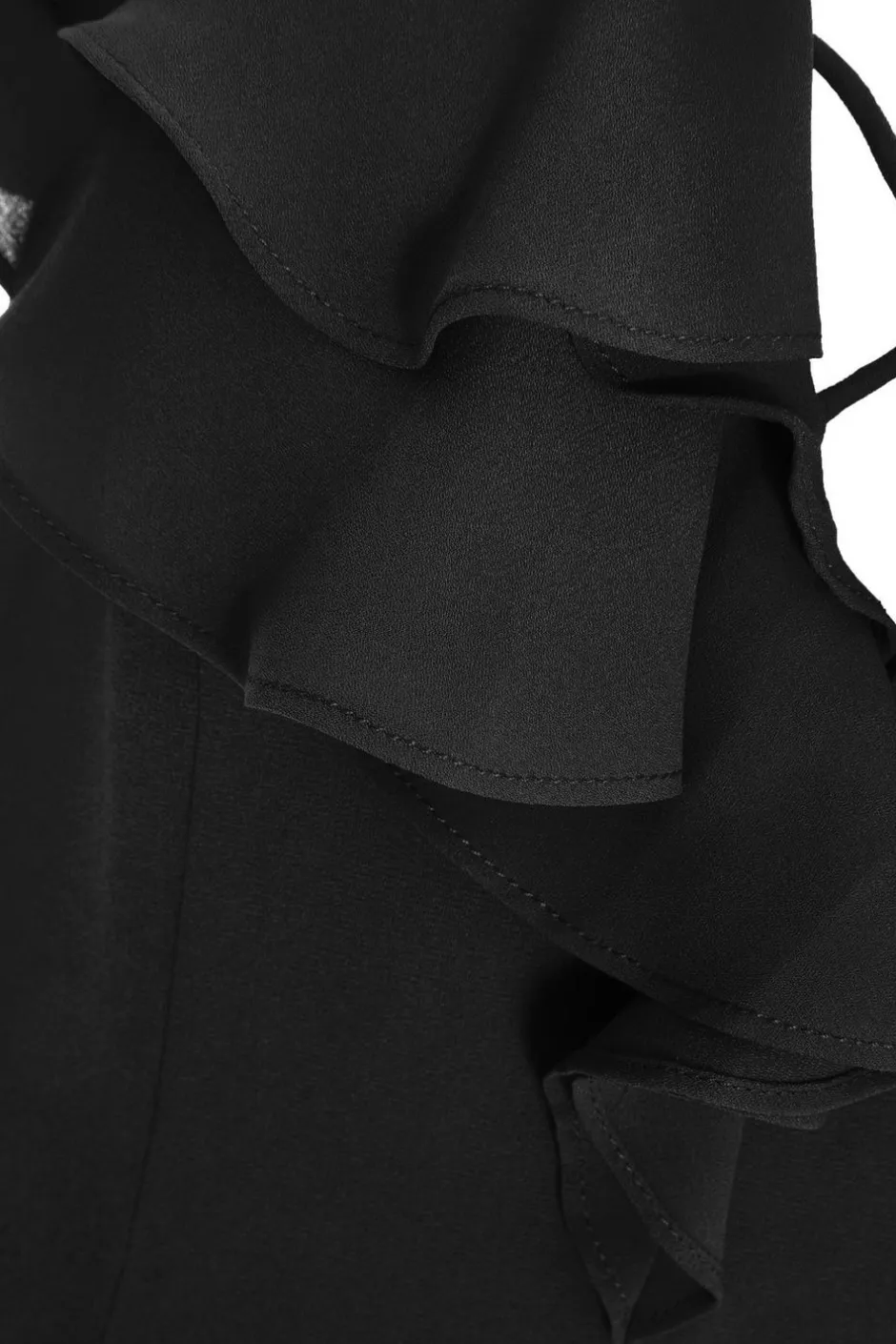 Quiz Strappy Ruffle Chiffon Maxi Dress Black Clearance