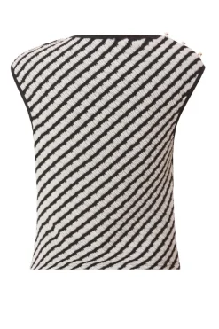 Quiz Black Striped Cowl Neck Top Discount