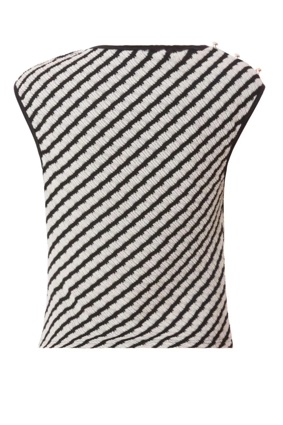 Quiz Black Striped Cowl Neck Top Discount