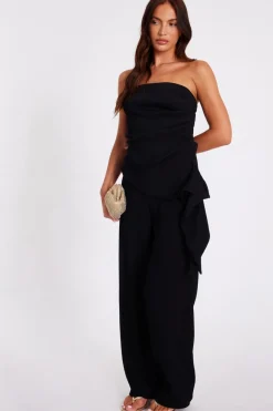 Quiz Black Textured Bandeau Top Sale