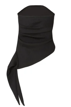 Quiz Black Textured Bandeau Top Sale