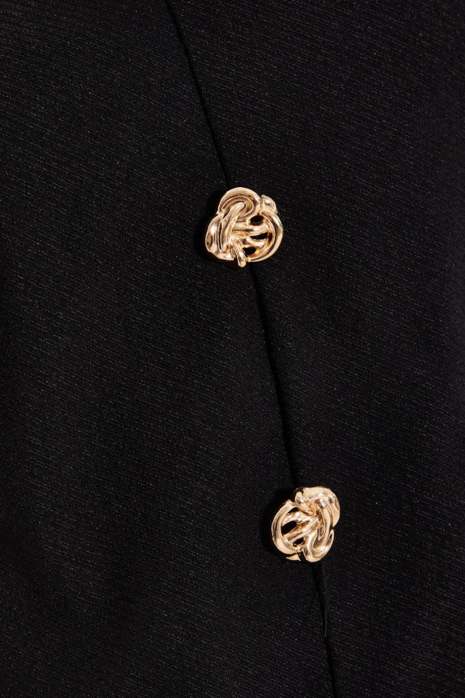 Quiz Black Textured Button Front Top Discount