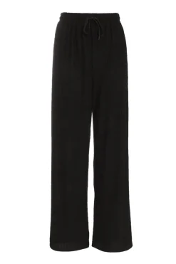 Quiz Textured Palazzo Trousers Black Hot