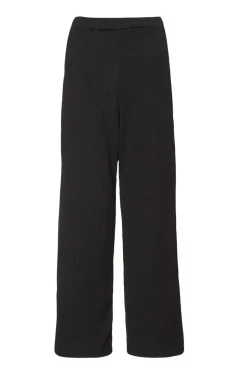 Quiz Black Textured Palazzo Trousers Discount