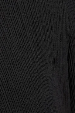 Quiz Black Textured Palazzo Trousers Discount