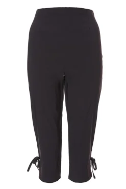 Quiz Black Tie Detail Capri Trousers Outlet