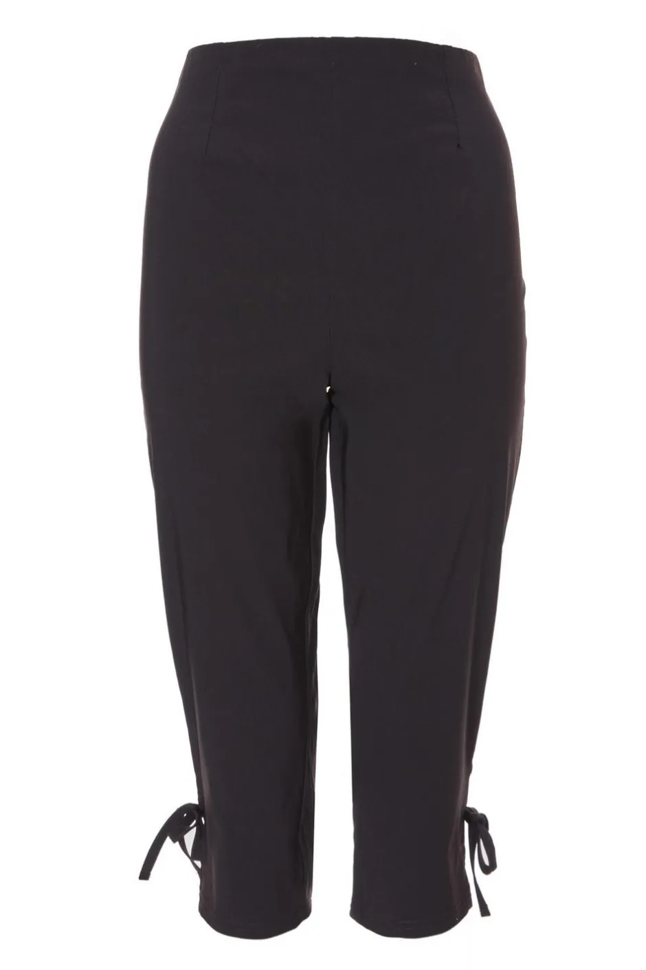 Quiz Black Tie Detail Capri Trousers Outlet
