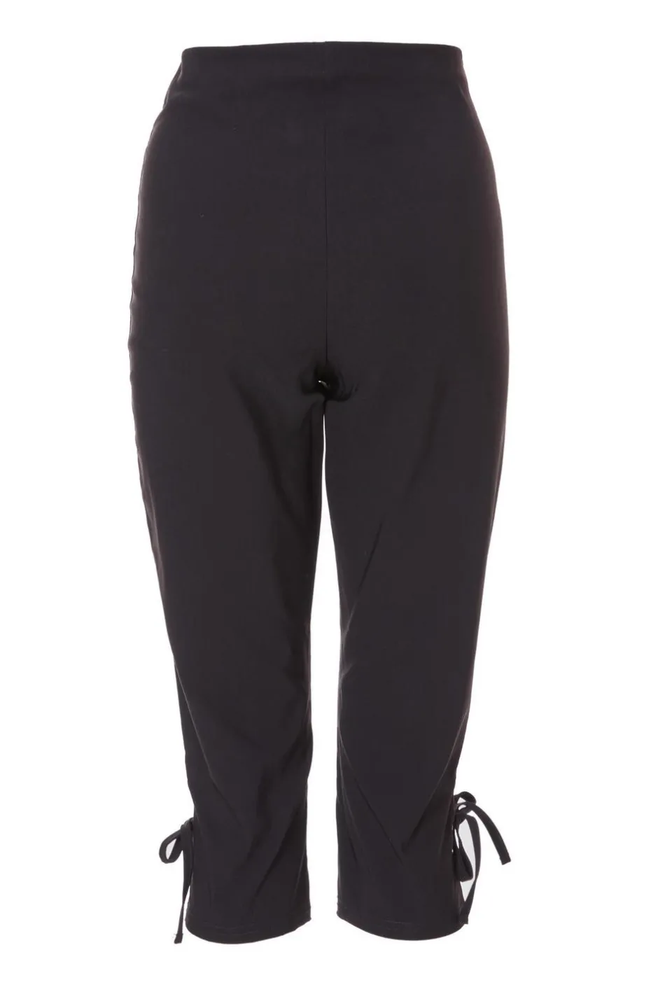 Quiz Black Tie Detail Capri Trousers Outlet