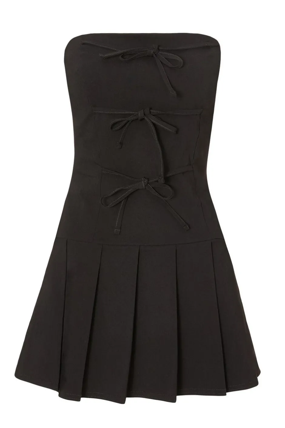 Quiz Tie Front Mini Dress Black Sale
