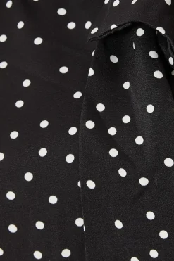 Quiz Tie Neck Polka Dot Midaxi Dress Black Best