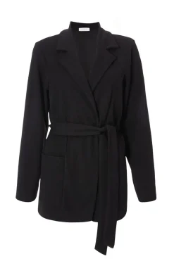 Quiz Tie Waist Blazer Black Sale