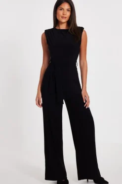 Quiz Tie Waist Jumpsuit Black Best