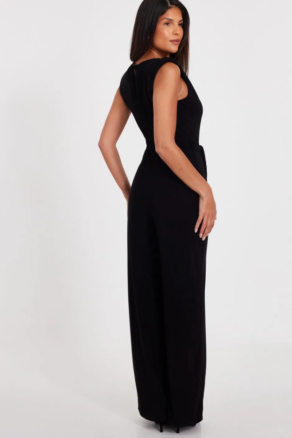 Quiz Tie Waist Jumpsuit Black Best