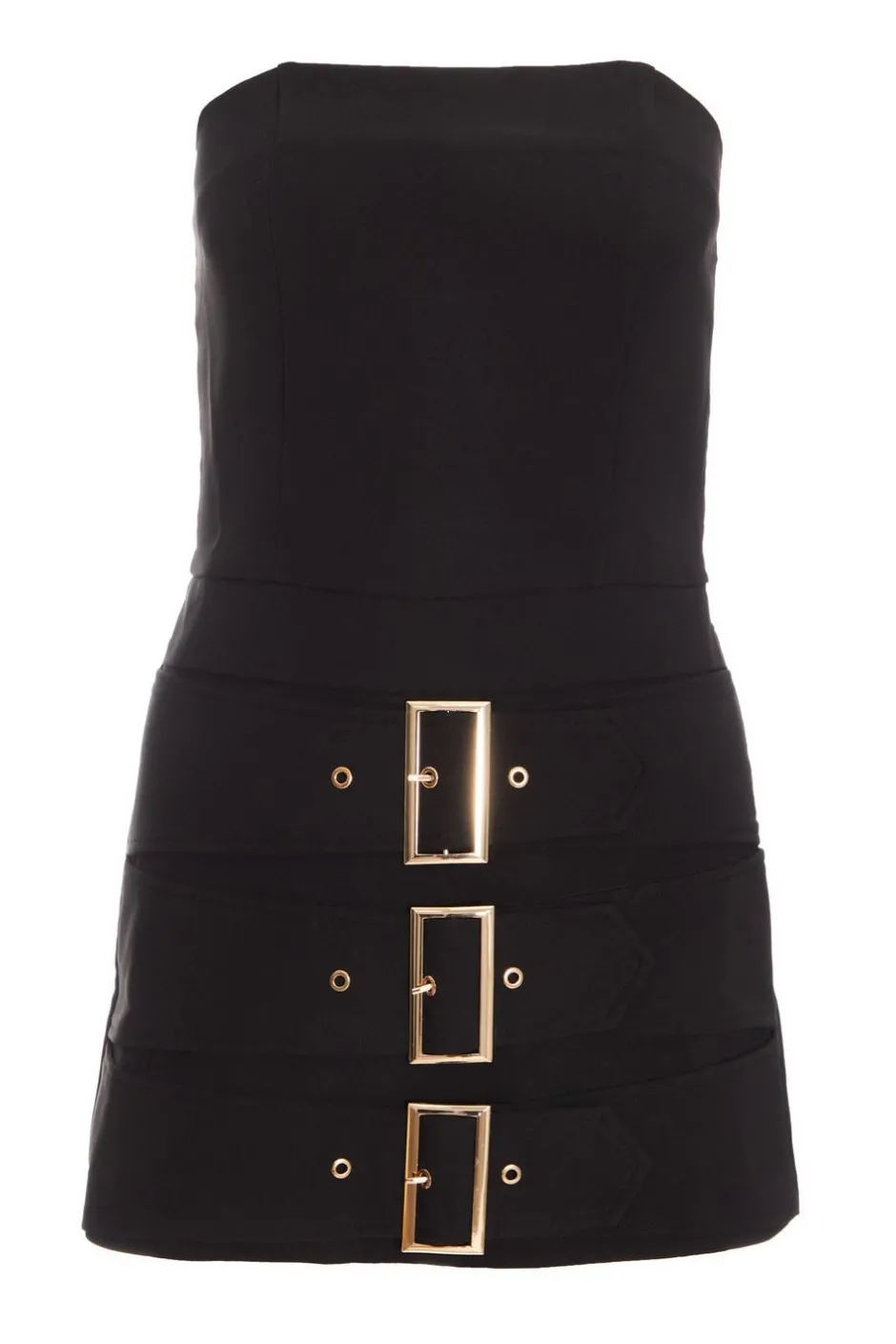 Quiz Triple Belted Bandeau Playsuit Black Hot