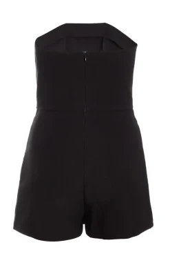 Quiz Triple Belted Bandeau Playsuit Black Hot