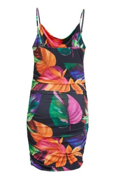 Quiz Black Tropical Print Mini Dress Online