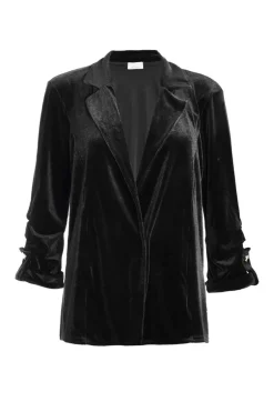 Quiz Velvet Blazer Black New