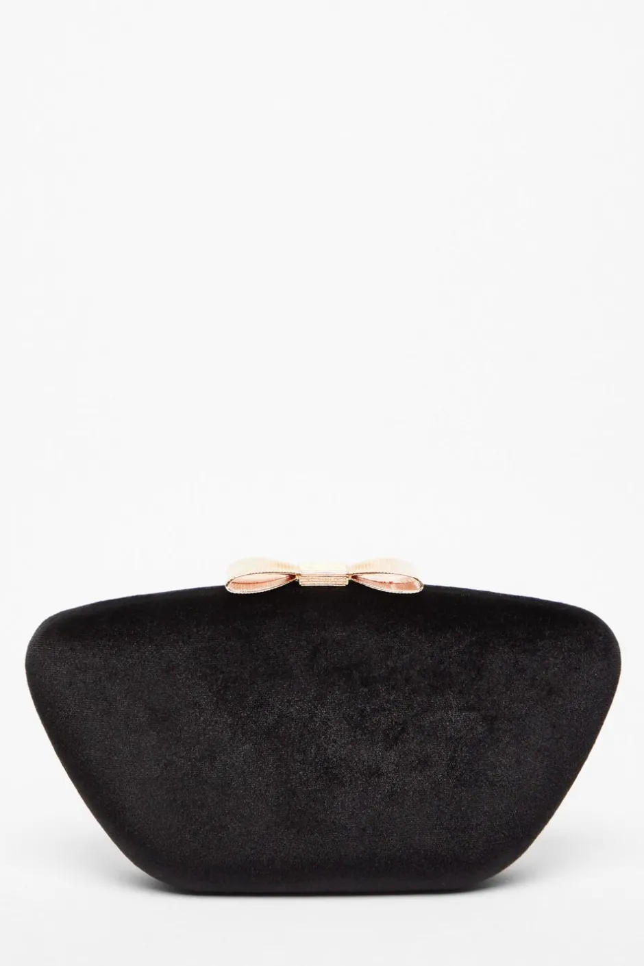 Quiz Black Velvet Bow Box Bag Outlet
