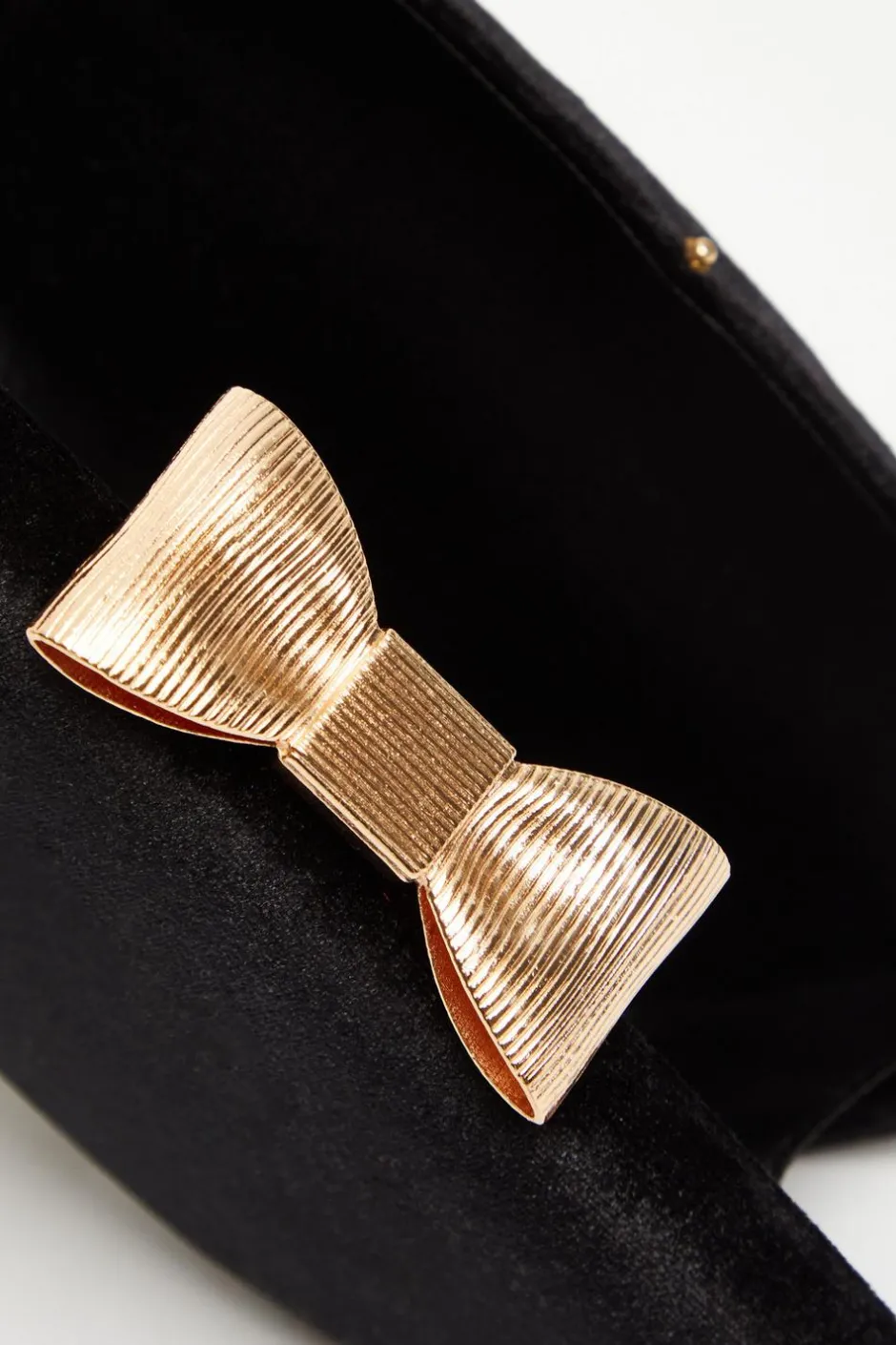 Quiz Black Velvet Bow Box Bag Outlet