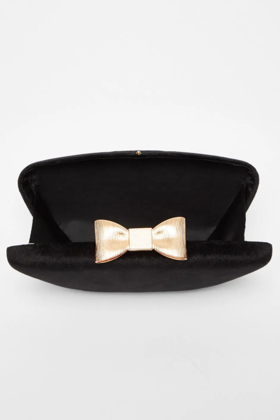 Quiz Black Velvet Bow Box Bag Outlet