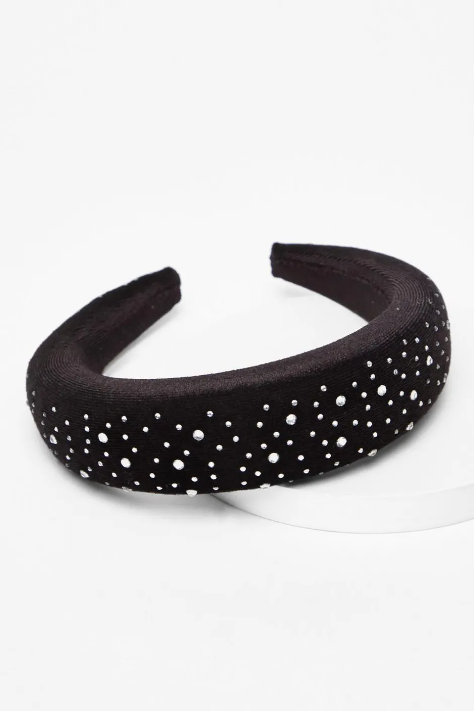 Quiz Black Velvet Diamante Headband Clearance