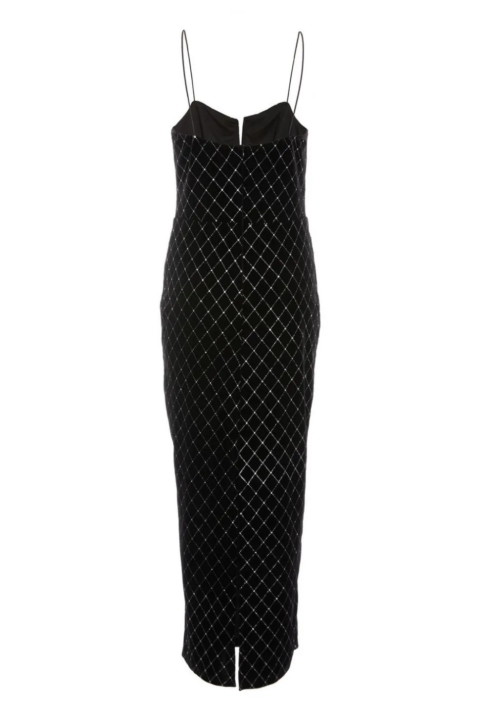 Quiz Black Velvet Diamante Midi Dress Hot