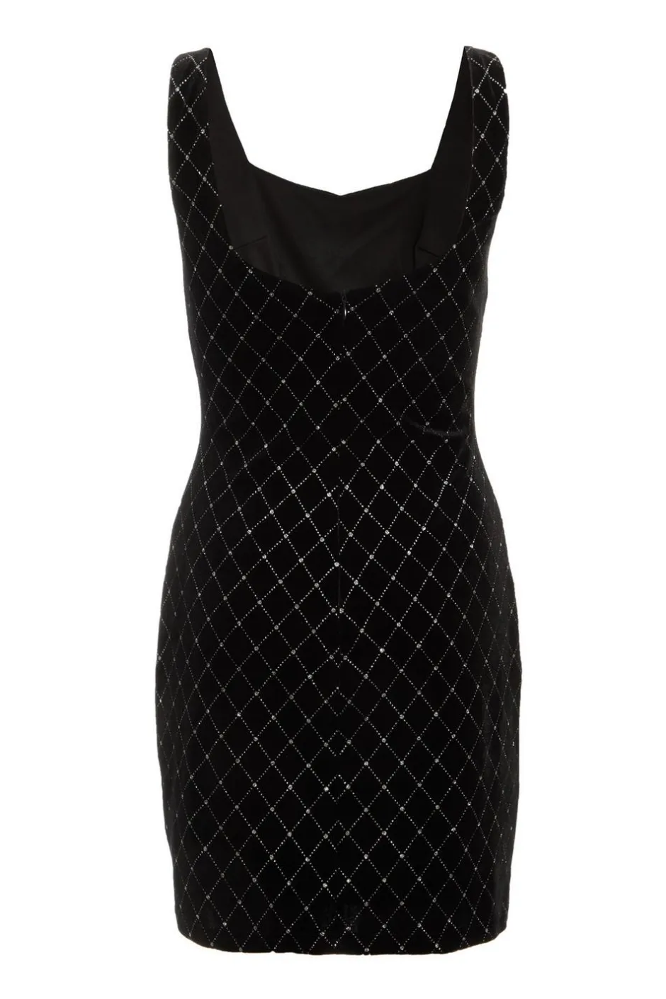 Quiz Black Velvet Diamante Mini Dress Online