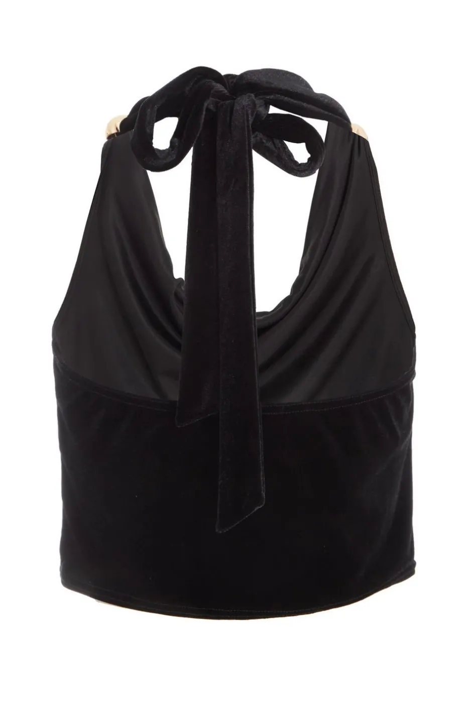 Quiz Black Velvet Halter Crop Top Best