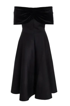 Quiz Black Velvet Neckline Skater Dress